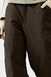 Women's Dark Brown Baggy Oxford Workwear Snow Pants